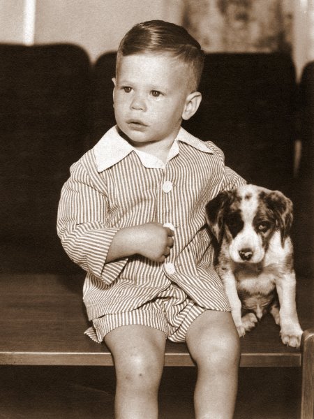 Ken, 20 months old, with pup, 1944